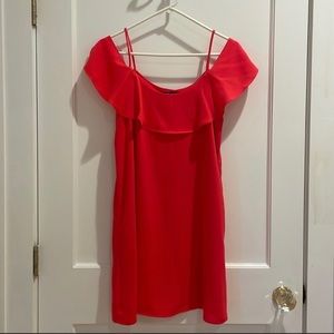 Pink Ruffled Shift Dress, S